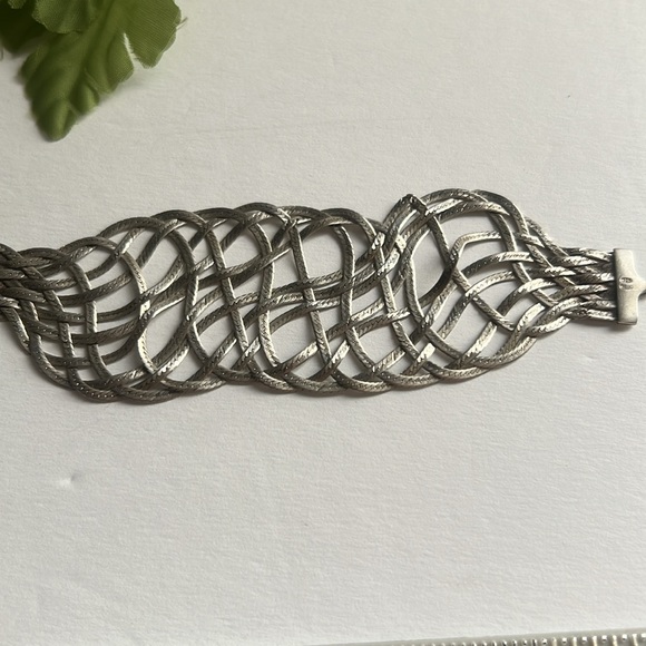 Sterling Silver 9 strand Herringbone Bracelet. - Picture 4 of 6